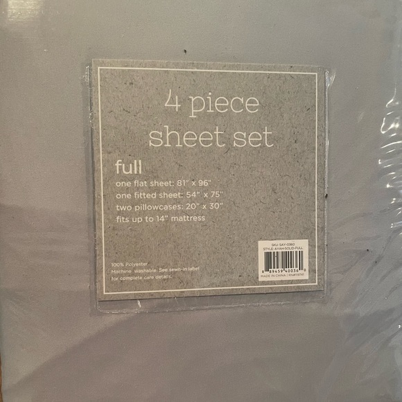New 4-Piece Collection Full sheet set - Picture 3 of 5
